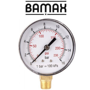 PRESSURE GAUGE 0-20BAR1/4BOTTOM ENTRY 63MM