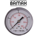 PRESSURE GAUGE 0-20BAR1/4REAR ENTRY 63MM