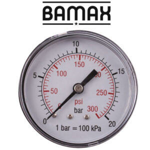 PRESSURE GAUGE 0-20BAR1/4REAR ENTRY 63MM