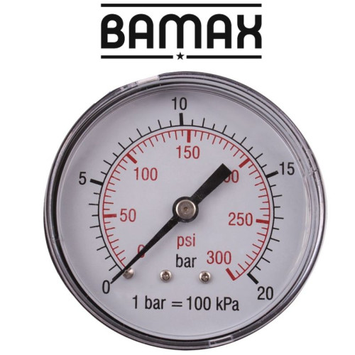 PRESSURE GAUGE 0-20BAR1/4REAR ENTRY 63MM